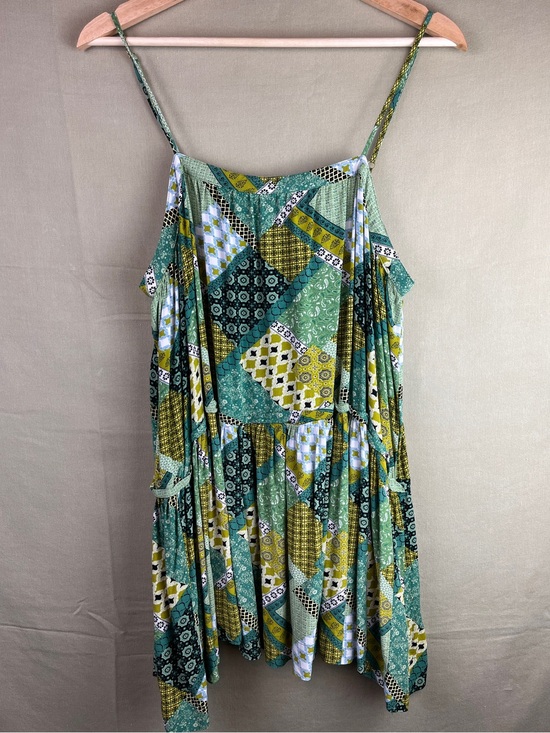 NATURAL LIFE Dresses & Skirts - Cottage-core Patchwork Print Spaghetti Strap Summer Tunic